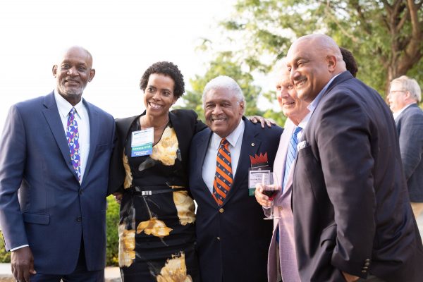 (L to R): Bruce C. Sams, Rudene Mercer Haynes, Judge John Charles Thomas, David C. Landin, Victor O. Cardwell